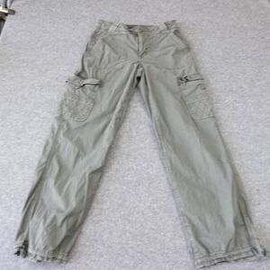 American Eagle Baggy Jogger Cargo Pants Olive Green Women Size 2 Stretch Utility